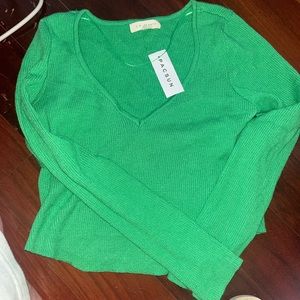 Green knit sweater top